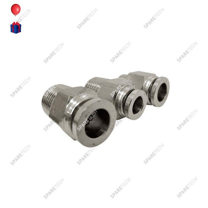 Raccord instantané droit, inox, M1/4" pour tuyau 6-8mm pour station de lavage auto, équipement professionnel, pièces détachées.