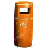 Poubelle PE orange 90L. livrée sans seau intérieur RAL2004 pour station de lavage auto, équipement professionnel, pièces détachées