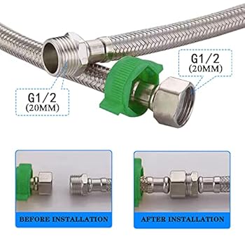 Flexible inox tressé 40 cm – raccord 3/4'' femelle x G1/2 mâle