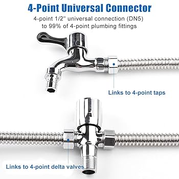 Tuyau tressé acier 40 cm - filetage G1/2