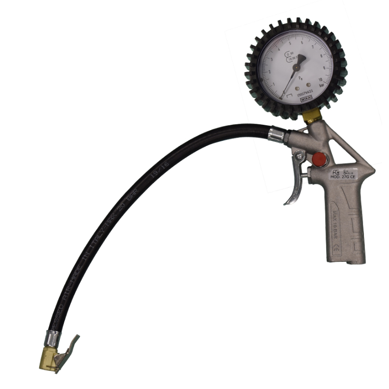 Pistolet de gonflage homologué avec manomètre pour station de lavage auto, équipement professionnel, pièces détachées, lavage auto professionnel.