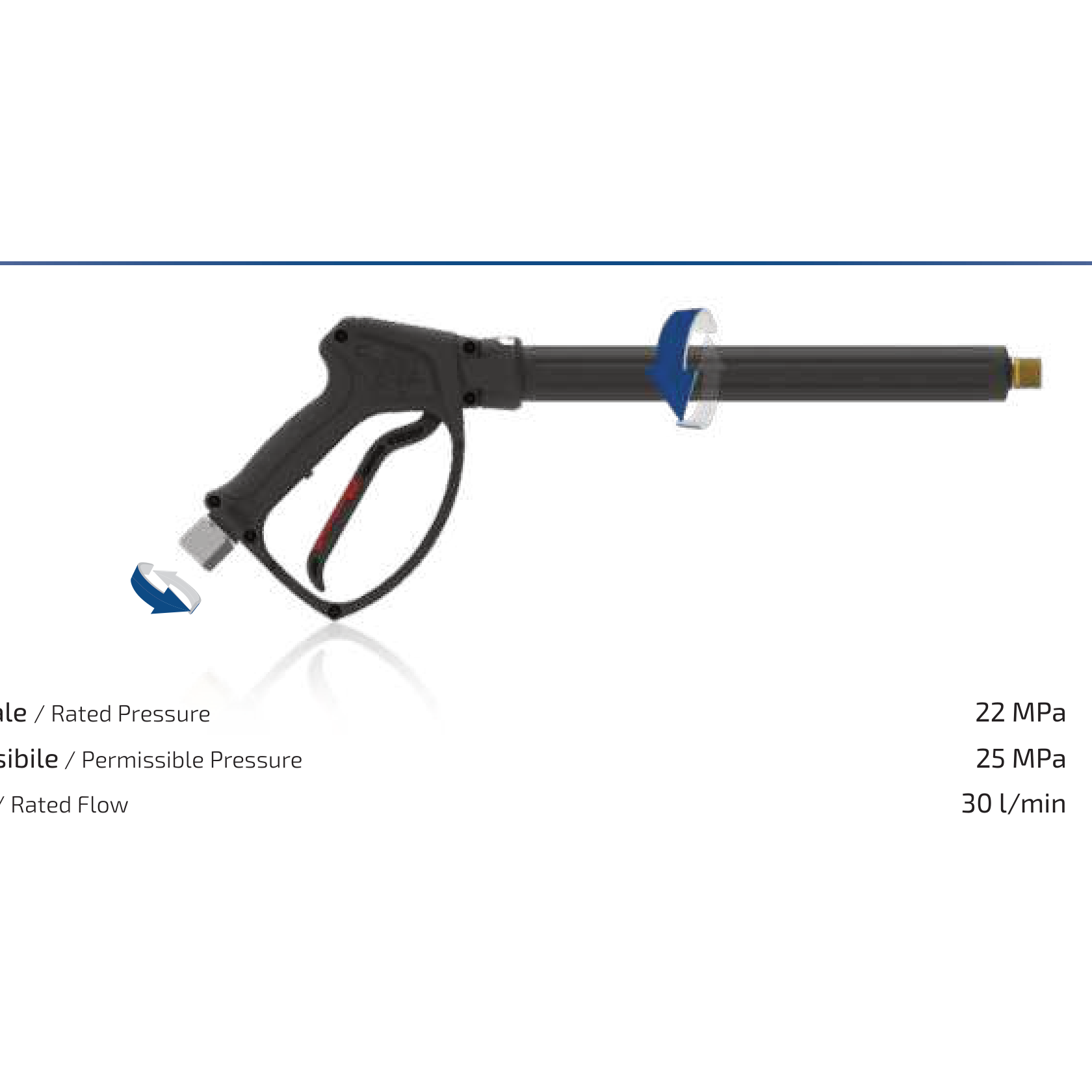 WG25 Pistolet HP à fuite permanente avec rallonge RLS sortie M18 M