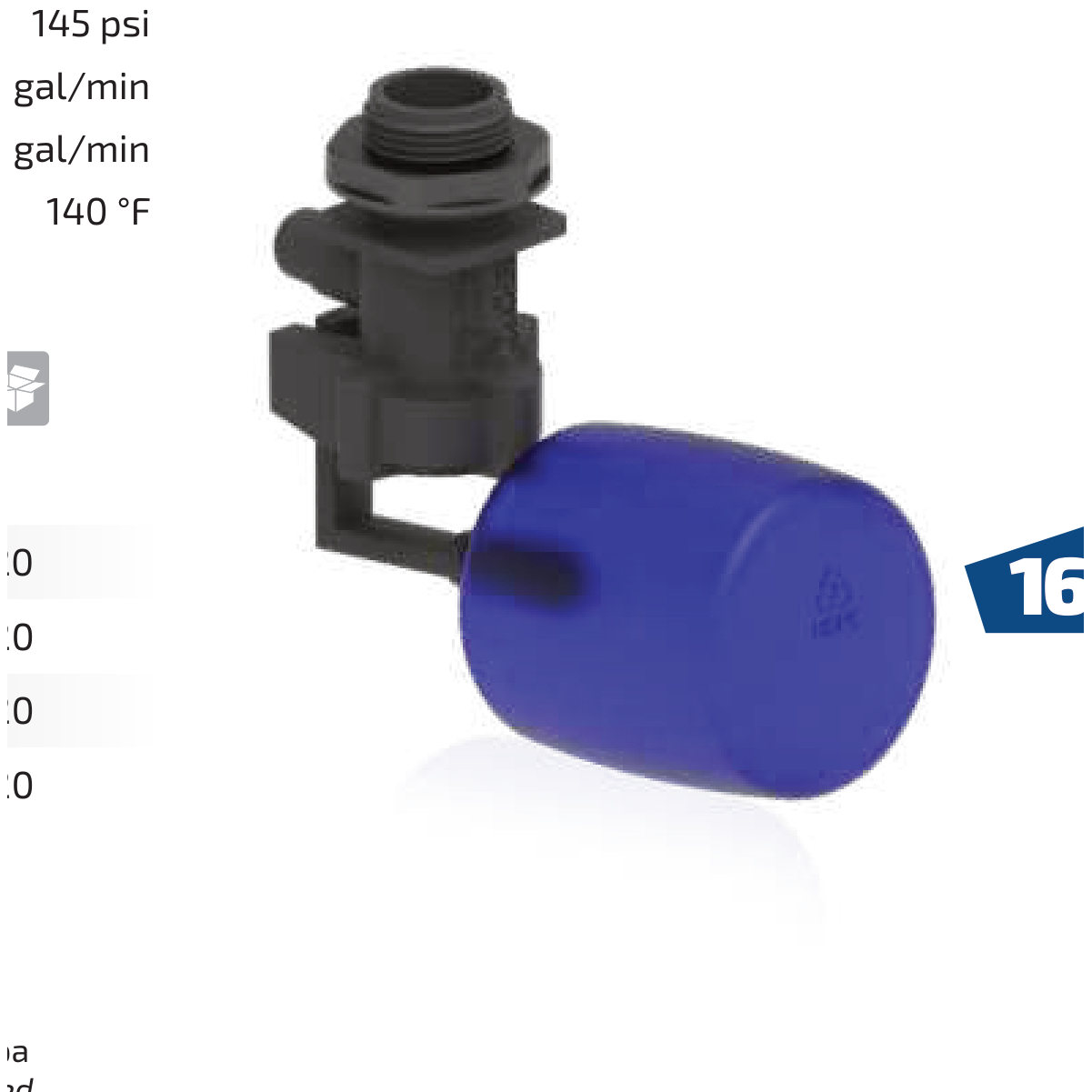 Robinet à flotteur en plastique FV1-V faible capacité