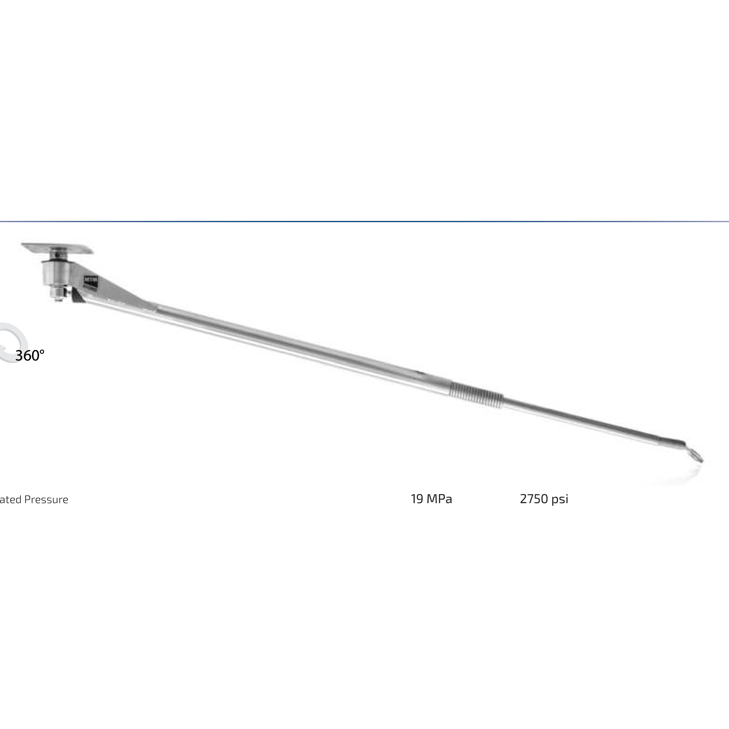 Bras incliné flexible, raccordement au plafond
