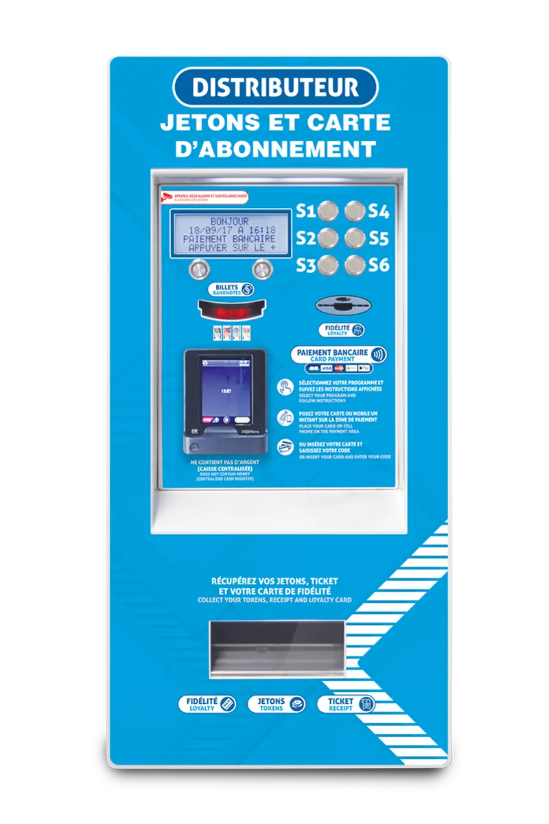 Borne Optimum SR distributeur de jetons compact CK Square pour station de lavage auto, paiement CB sans contact