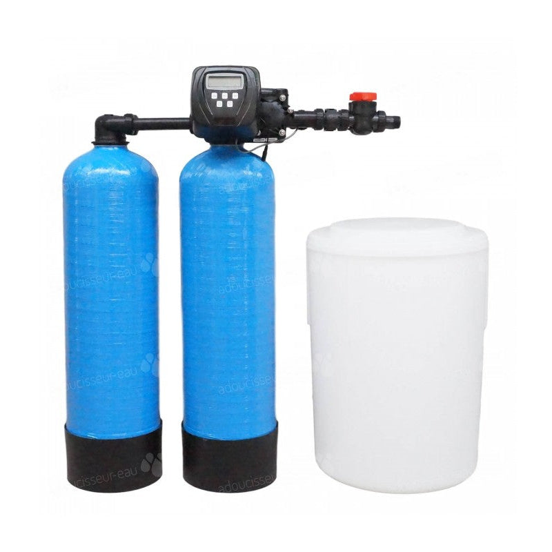Adoucisseur Twin avec vanne CLACK TT1CK 2 x 75 L + bac sel150 L pour lavage auto