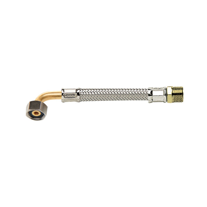 Tuyau tressé acier 20 cm - filetage 1/2" G mâle