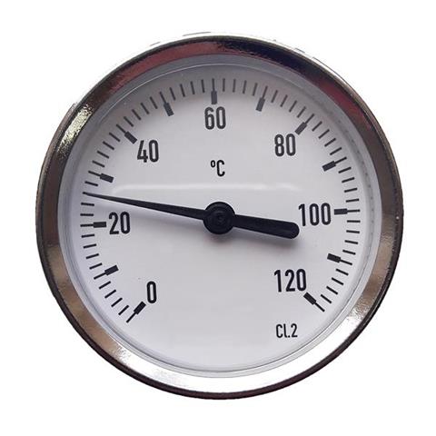 Thermomètre 1/2'' GZ jusqu'à 120°C (acier galvanisé, diamètre 63mm sans logo) - station de lavage auto