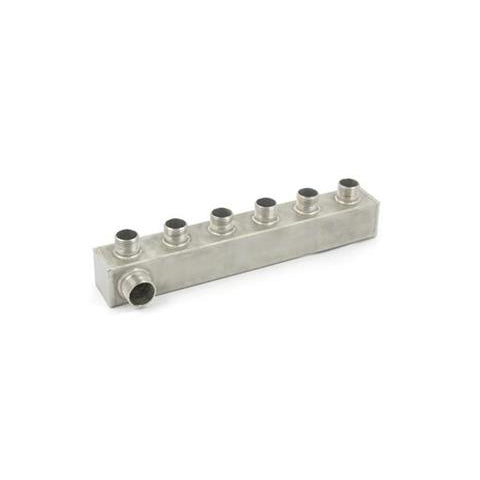 Collecteur (collecteur de programmes) 6 champs en acier inoxydable 3/4" à 1/2" GZ (Horizontal / Module V1) - station de lavage auto