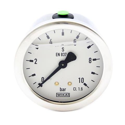 Manomètre à glycérine 0-10 bar 1/4'' (arrière 63mm, inoxydable sans logo) - station de lavage auto
