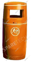 Poubelle PE orange 90L. livrée sans seau intérieur RAL2004 pour station de lavage auto, équipement professionnel, pièces détachées
