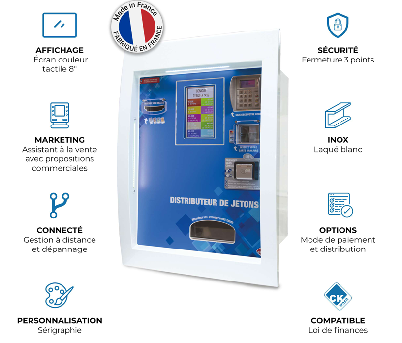 BORNE MASTER EVO COLOR TACTILE 8" DISTRIBUTEUR DE JETONS