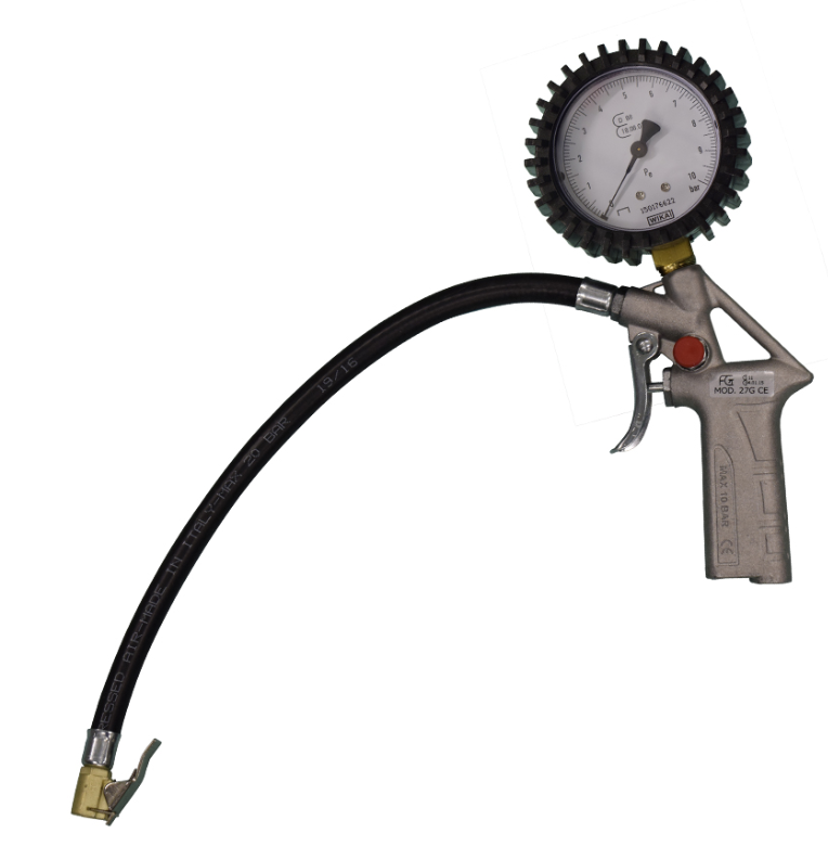 Pistolet de gonflage homologué avec manomètre pour station de lavage auto, équipement professionnel, pièces détachées, lavage auto professionnel.