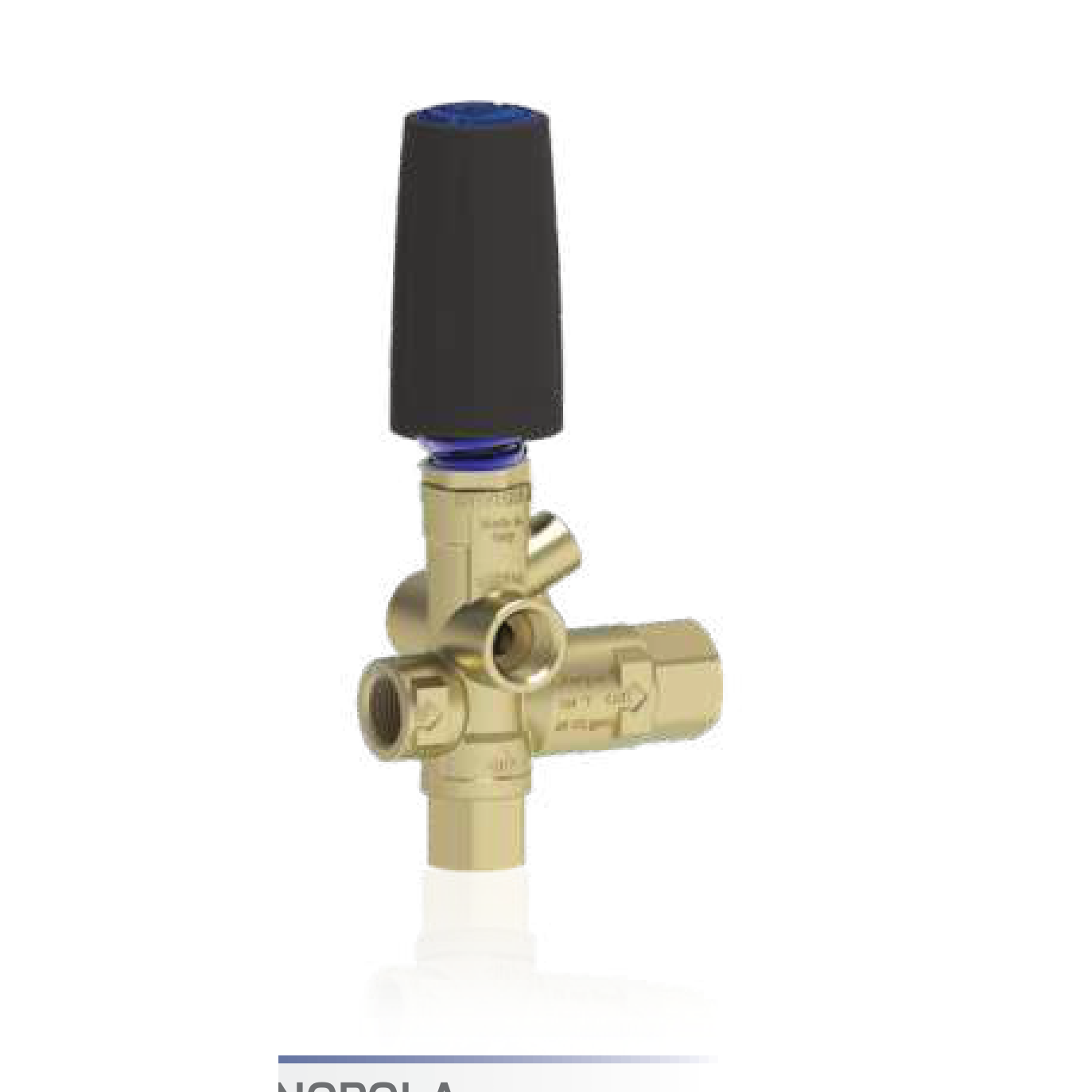 BRV31/90 T vanne de régulation bypass nickelée avec prise de pression et bouton de réglage