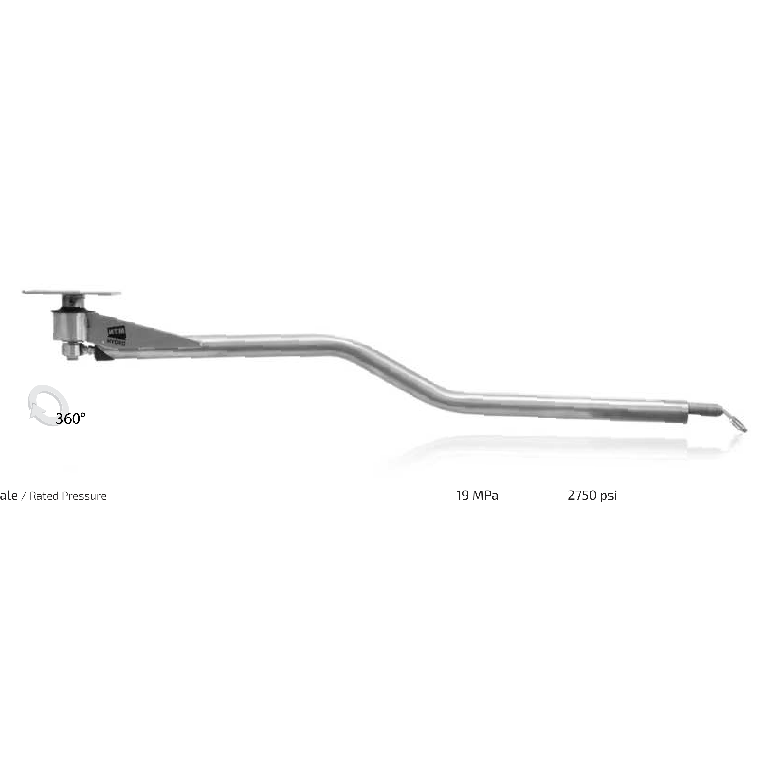 Bras Z  avec connexion au plafond par tube en acier inoxydable