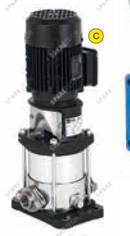 Pompe verticale EBARA EVMS3 13N5-1,5 KW TRI pour lavage auto