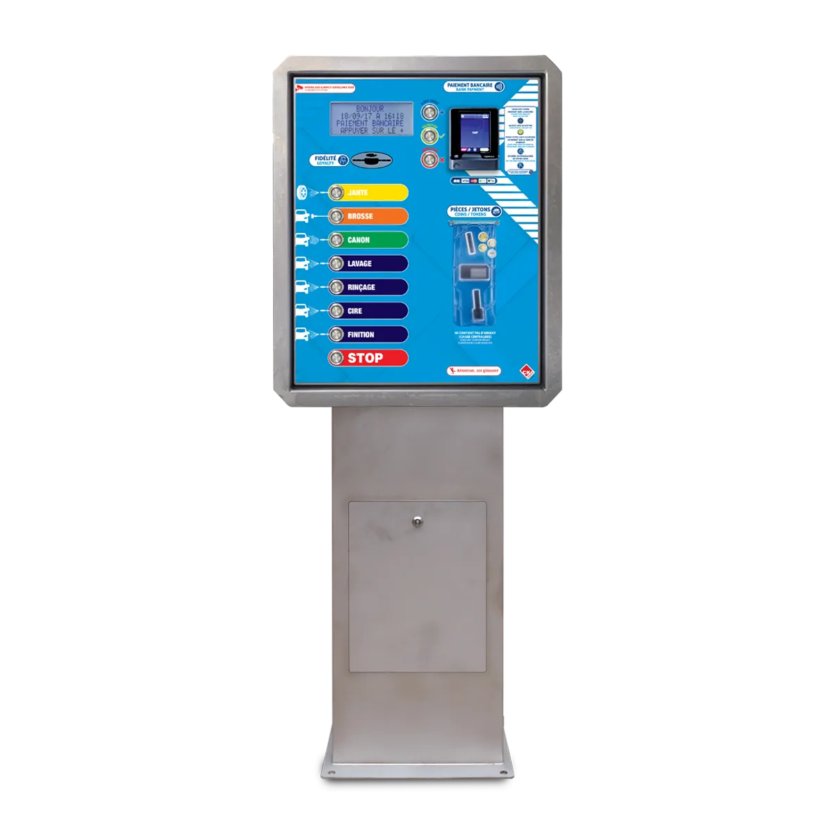 Pupitre 6 sélections applique HP accepteur Pupinox CK Square