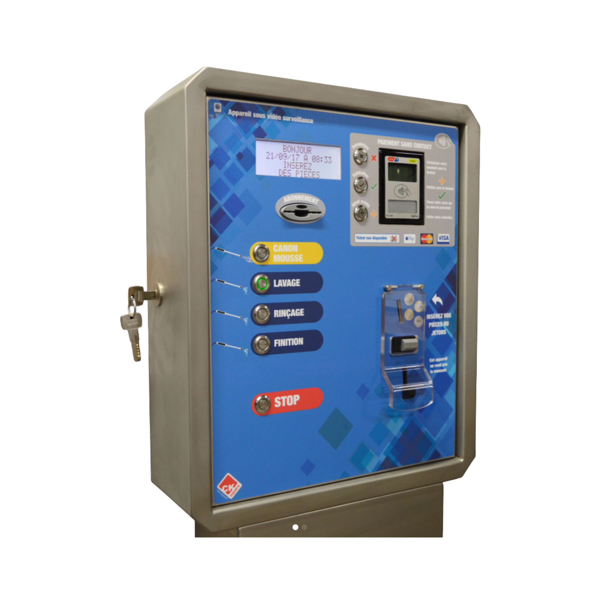 PUPITRE 6 SÉLECTIONS Haute Pression pour station de lavage auto professionnel avec options de paiement innovantes et pièces détachées.