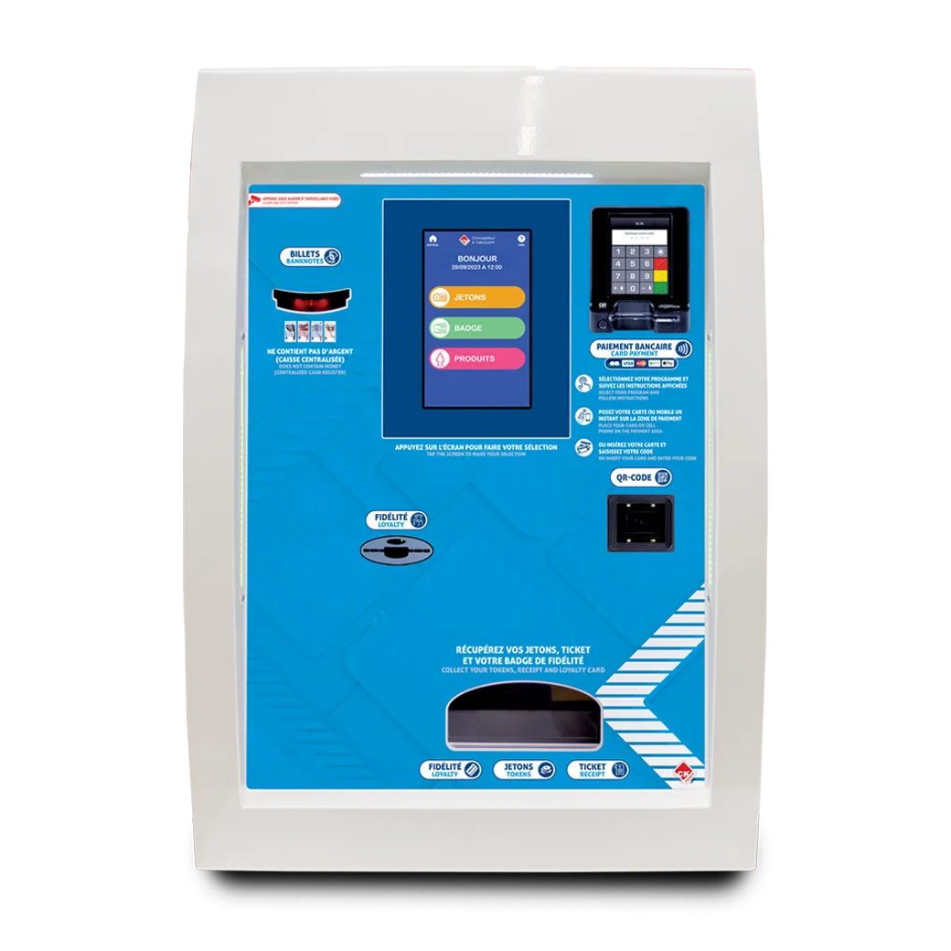 BORNE MASTER EVO COLOR TACTILE 8' DISTRIBUTEUR DE JETONS | Station Lavage Auto