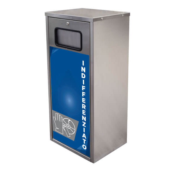 Poubelle acier inox double bascule CPR19 pour station lavage