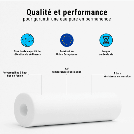 Cartouche filtrante universelle à cordons 10" - 1 µm
