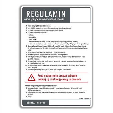 Autocollant sur la réglementation des stations de lavage sans contact (blanc) - station de lavage auto