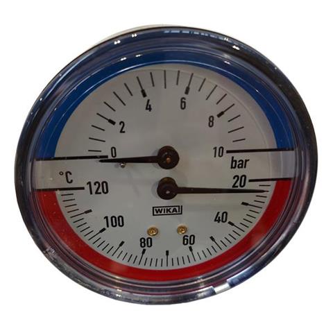 Thermomètre WP jusqu'à 120°C, pour 10 bar, 100.02 diamètre 80 mm 1/2" GZ [75112466]. - station de lavage auto