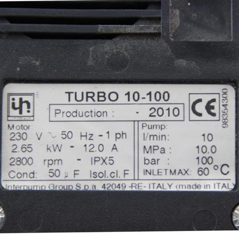 Groupe haute pression complet Interpump Turbo 10/100 avec déchargeur intégré, série 57, injecteur BO10NM61V